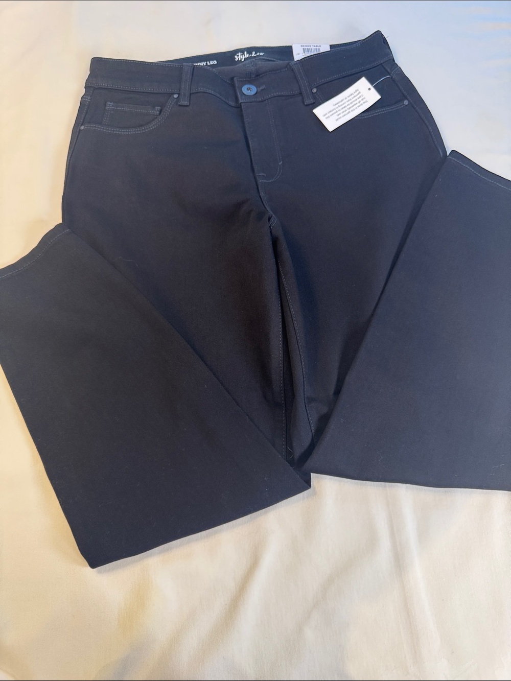 Style & Co Black Tummy Control Pants with Script Logo